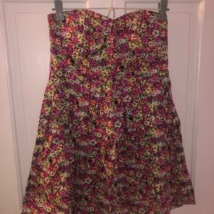VINTAGE {Ellemenno} Floral Strapless Dress